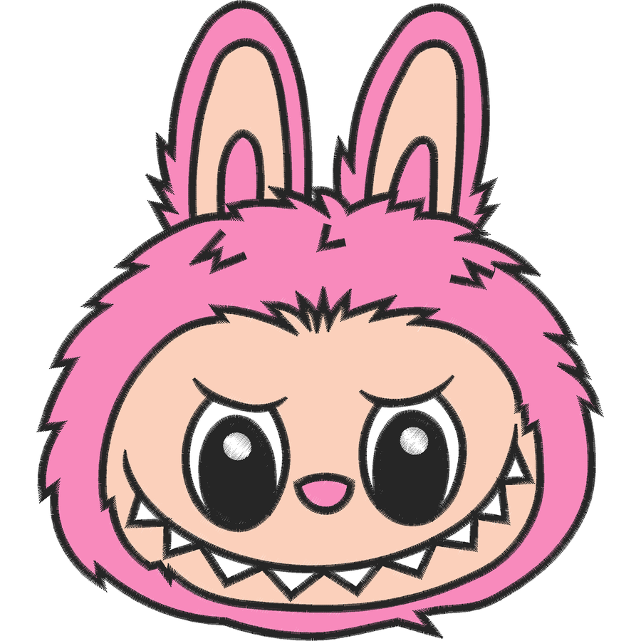 Labubu Nakış Deseni - Pembe Yüz 06 nakış deseni