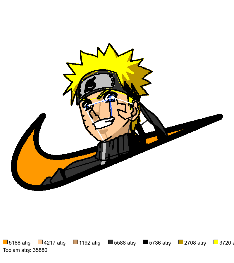 32 Nike x Naruto V2 nakış deseni